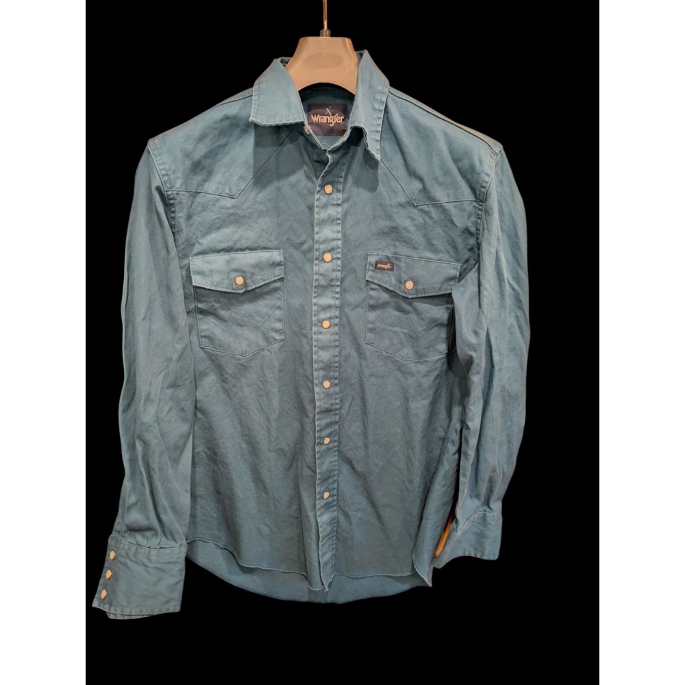 Wrangler Western‎ Wear  Long Sleeve Button Up Shirt Medium fits Large Rev Horse